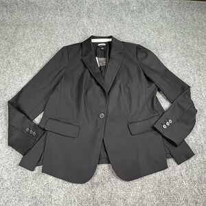Lane Bryant‎ Blazer Women 18 Black Modernist Tailored Office Career Minimalist